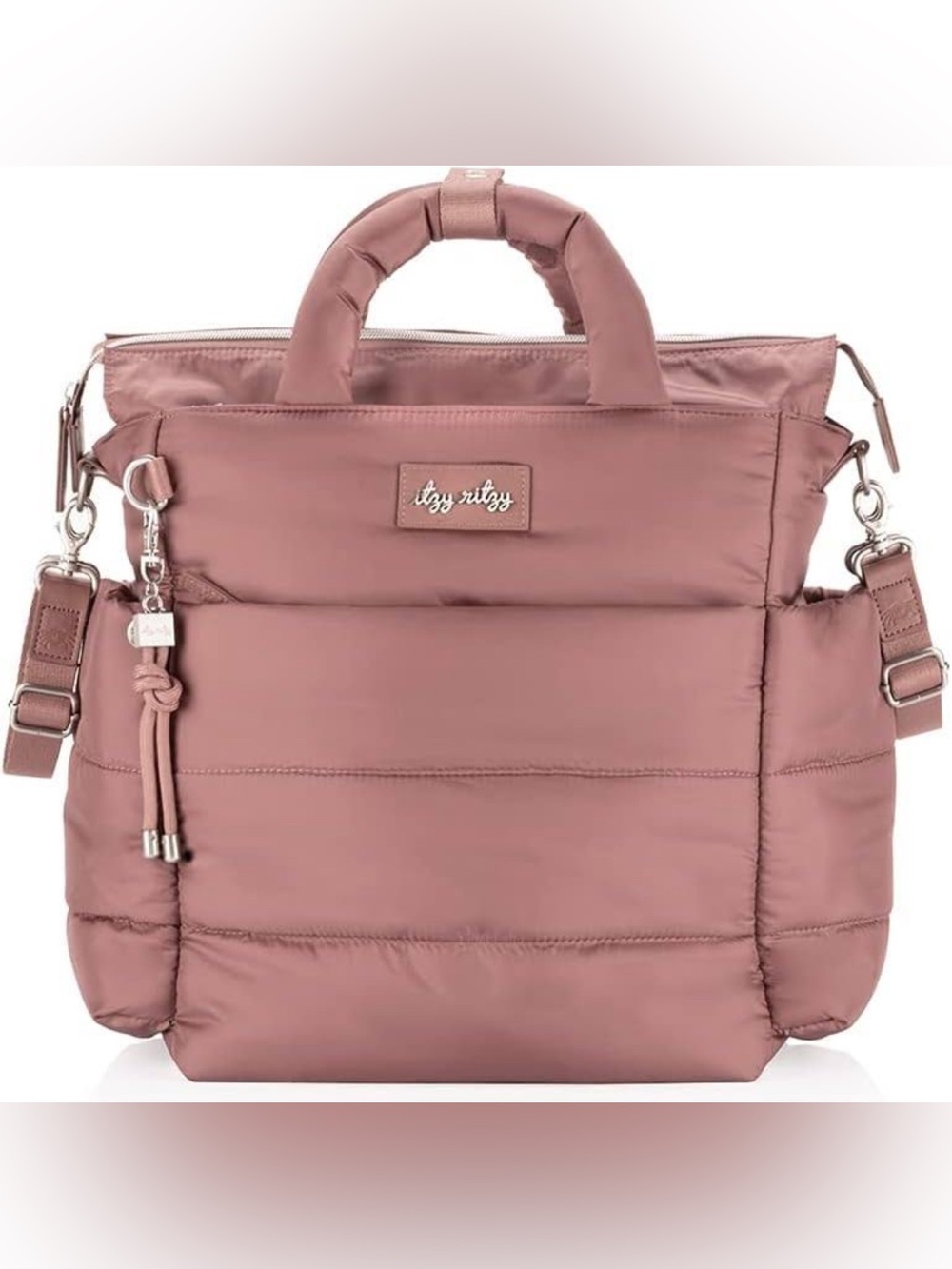 Itzy Ritzy ROSEWOOD MAUVE Quilted Puffer Dream Convertible Diaper Bag